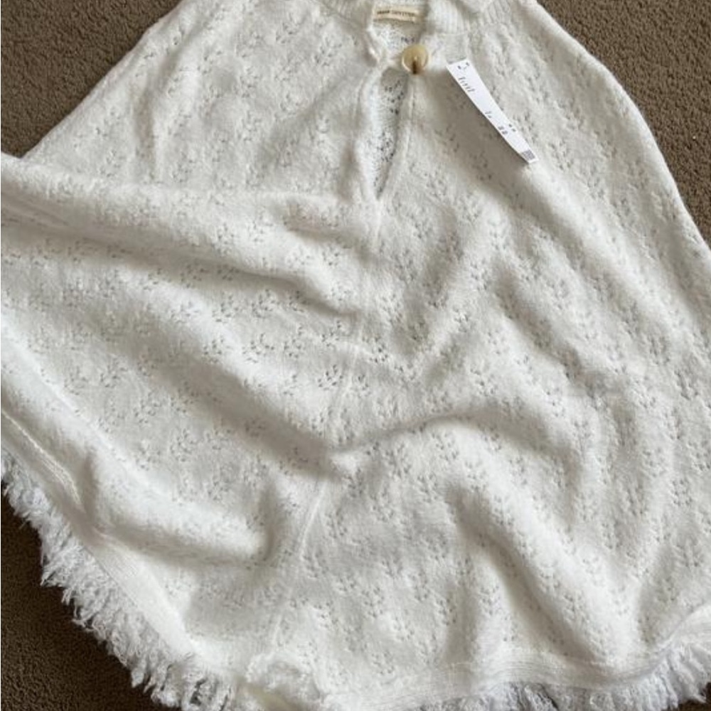 Urban outfitters white poncho NWT